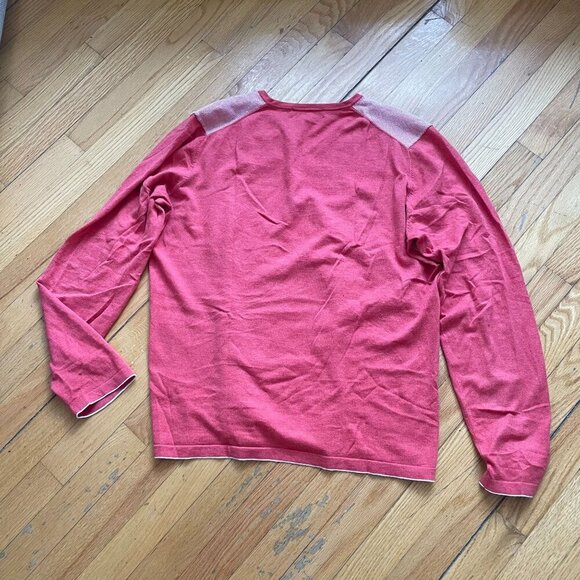 CH Carolina Herrera V-Neck Knit Sweater Men Large Pink White College Casual Work - Picture 9 of 10